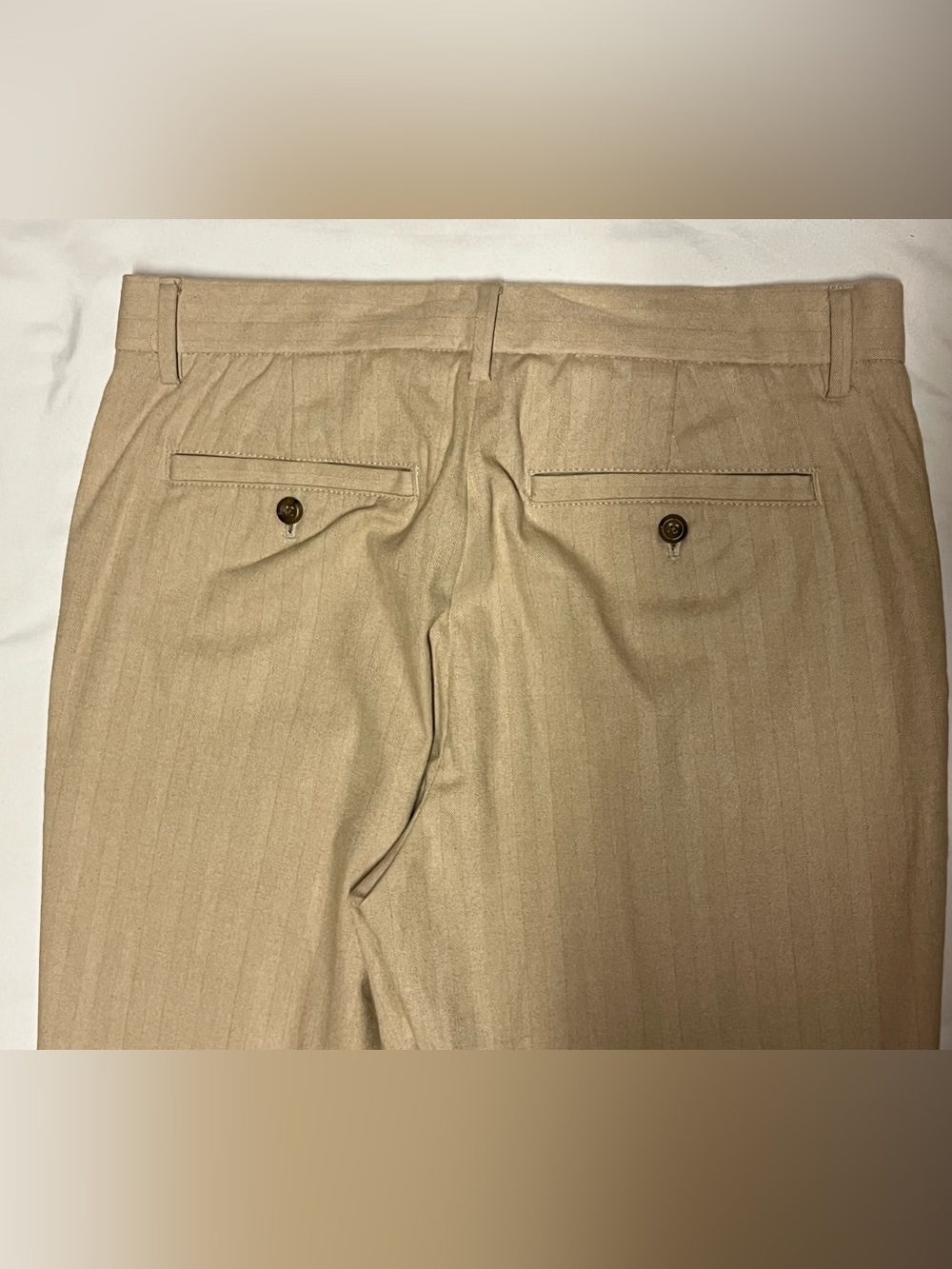 Banana Republic Slim Tapered Fit Khaki Herringbone Dress Pants Mens 31x32 Preppy - Picture 8 of 10